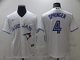 Blue Jays 4 George Springer White 2020 Nike Cool Base Jersey,baseball caps,new era cap wholesale,wholesale hats